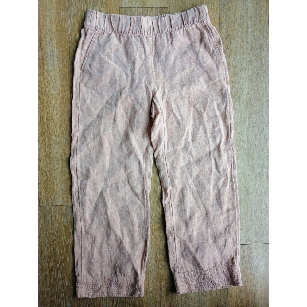 Purejill 100% linen spring summer pastel pink pull on pants quiet Luxury comfy